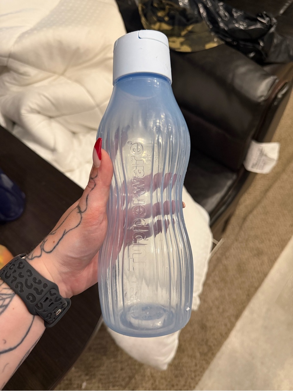Tupperware Pale Blue Curved Reusable Bottle